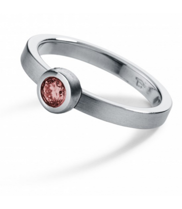 Anillo rodolita Redondo Acero
