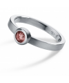 Rhodolit Ring Round Steel