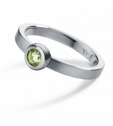 Anillo peridoto Redondo Acero