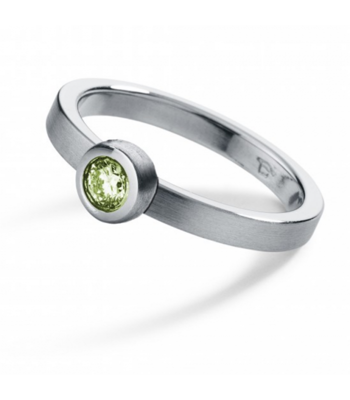 Peridot Ring Round Steel