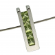 Colgante peridoto Redondo Acero