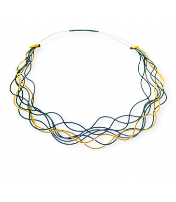 Collar Hojas Grandes Bicolor