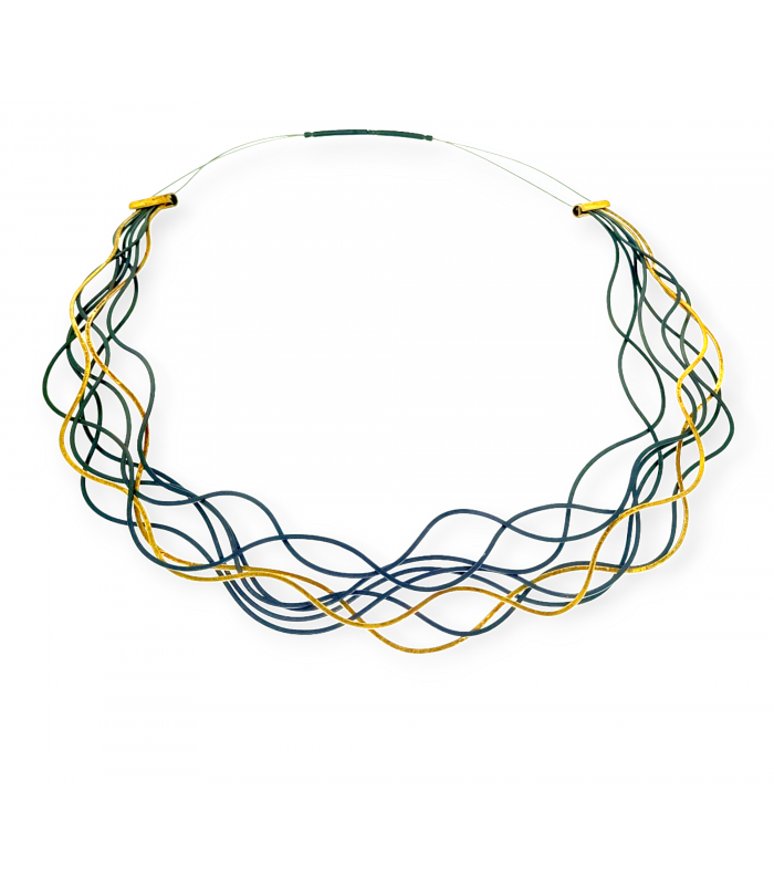 Collar Hojas Grandes Bicolor