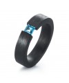 Anillo carbón Topacio azul Tensión